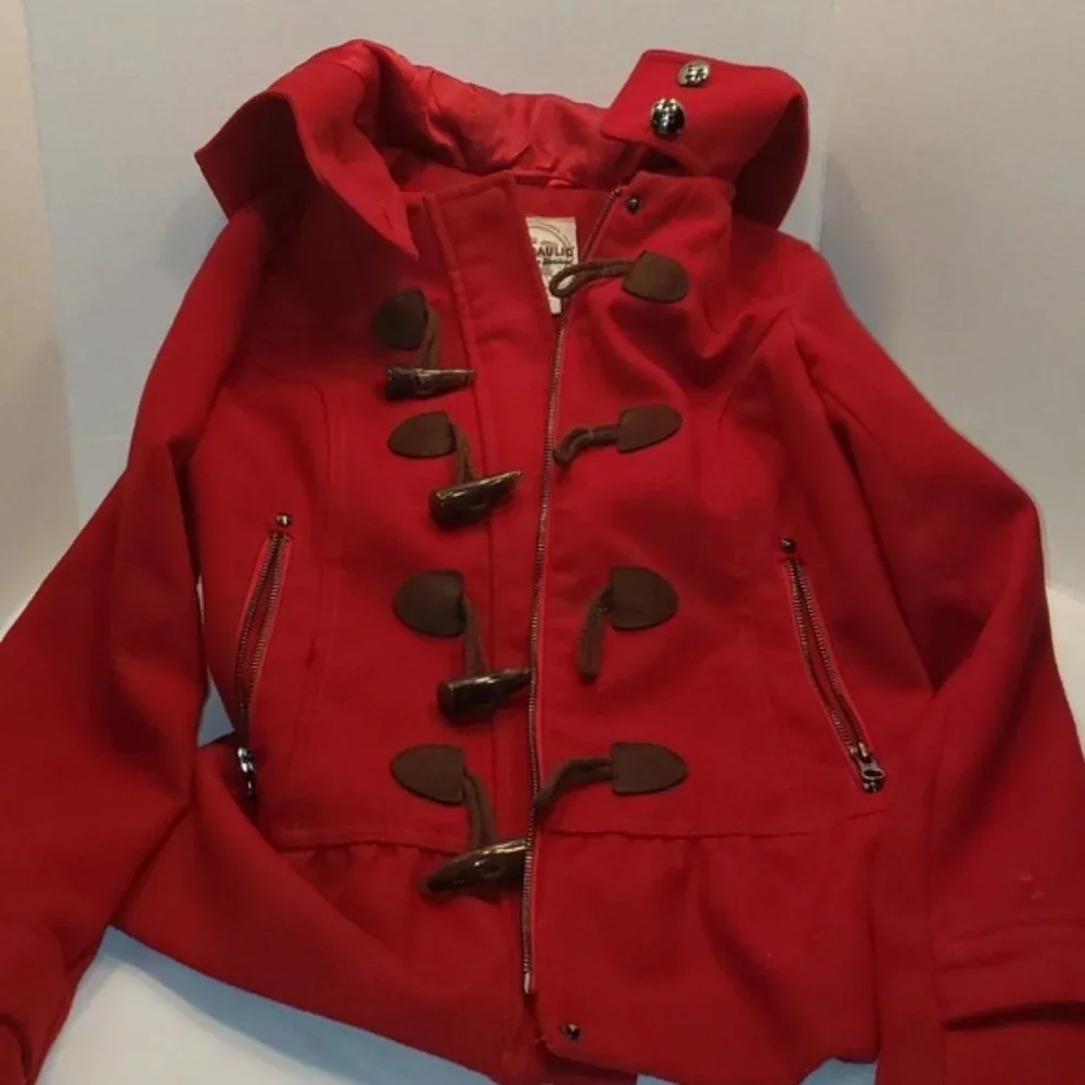 Hydraulic Girl's Winter Pea Coat w/‎ Hood